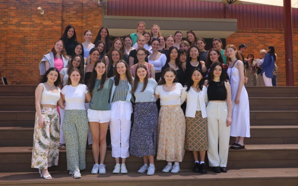 Some members of the Class of 2022 gathered at the Principal's HSC Morning Tea